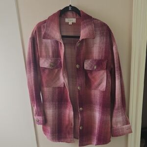 No Comment Pink Plaid Shirt